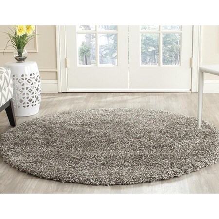 Safavieh 3 x 3 ft. Milan Shag Power Loomed 16 x 30 Round Area Rug, Grey SG180-8080-3R